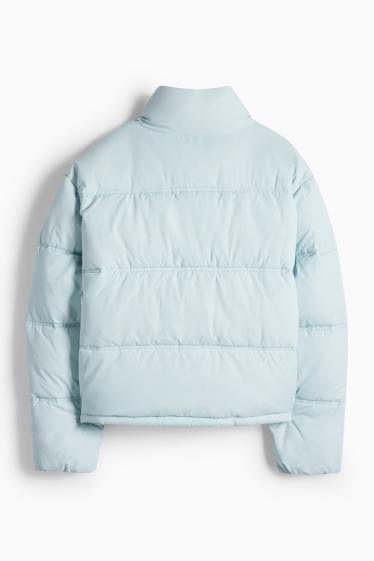 Dámské - Prošívaná bunda - světle tyrkysová
