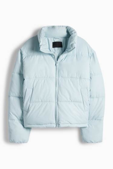 Dámské - Prošívaná bunda - světle tyrkysová