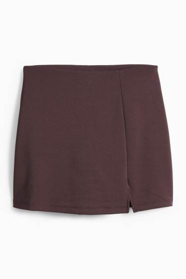 Dámské - Džínová sukně - tmavohnědá