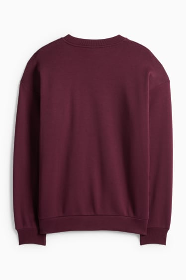 Pánské - Vánoční mikina - Snoopy - tmavočervená