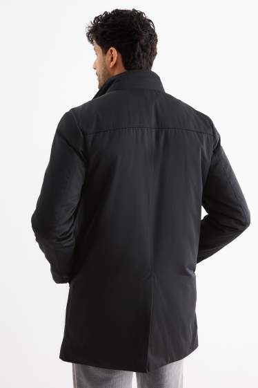 Men - Coat - lined - water-repellent - black