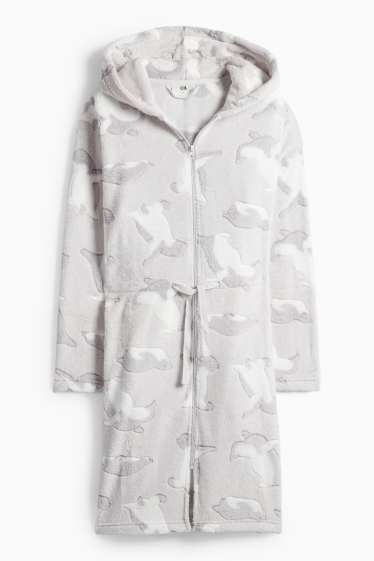 Dames - Badjas - lichtgrijs