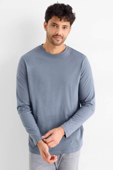 Bărbați - Tricou cu mânecă lungă - albastru închis