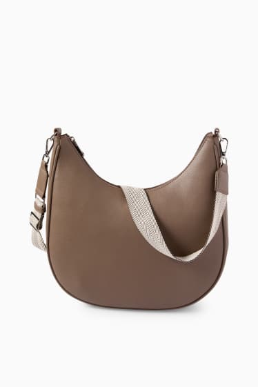 Dámské - Taška přes rameno s odnímatelným popruhem - imitace kůže - světle hnědá