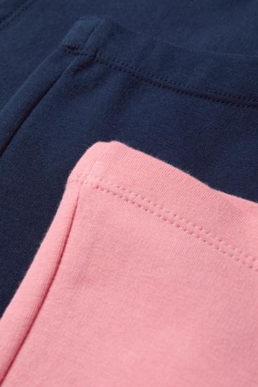 Kinderen: meisjes - Set van 2 - flared thermolegging - roze / donkerblauw