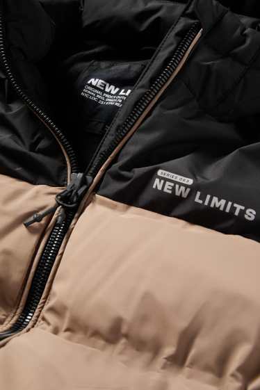 Enfants garçons - Doudoune à capuche - finition déperlante - marron