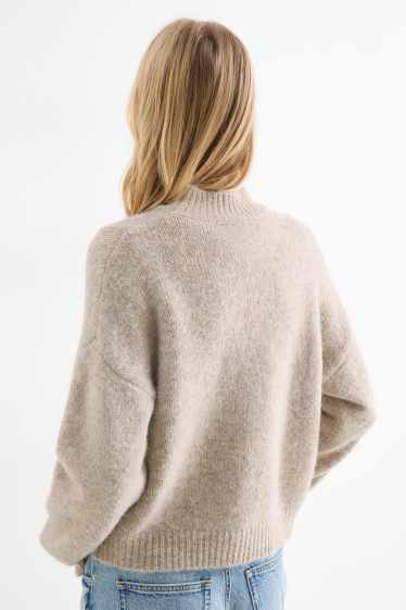 Damen - Pullover - grau-braun