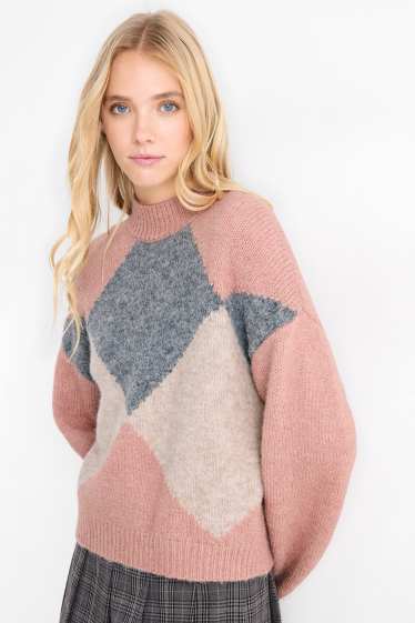 Women - Jumper - check - multicoloured