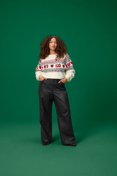 Damen - Weihnachtspullover - weiß