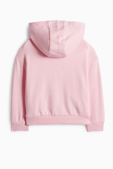 Enfants filles - Cœur - sweat zippé à capuche - rose