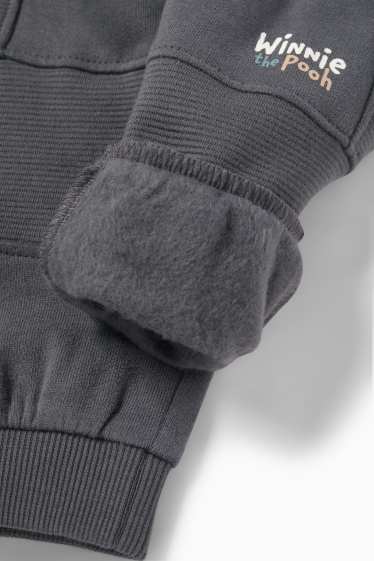 Miminka - chlapci - Medvídek Pú - outfit pro miminka - žebrovaný - 2dílný - tmavošedá