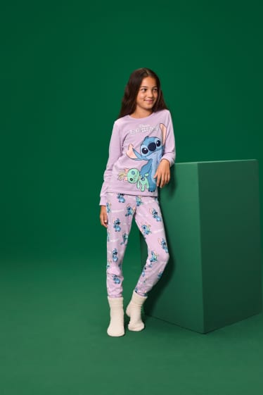 Děti - dívky - Lilo & Stitch - pyžamo - 2dílné - růžová