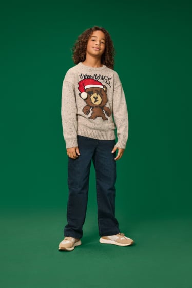 Copii - Băieți - Cargo jeans - jeans termoizolanți - denim-albastru închis