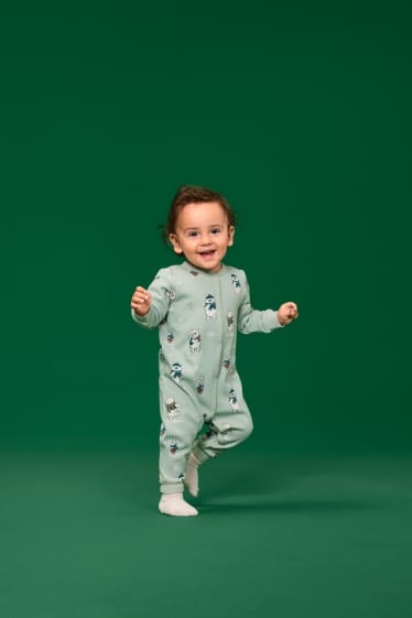 Baby Buben - Winnie Puuh - Baby-Schlafanzug - plüschgefüttert - mintgrün