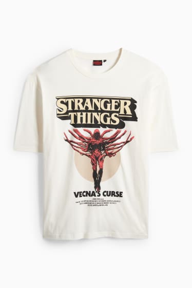 Bărbați - Tricou - supradimensionat - Stranger Things - alb-crem