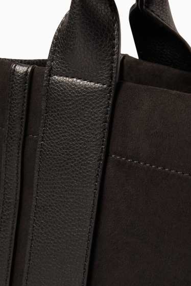 Femmes - Petit cabas à bandoulière amovible - synthétique - noir