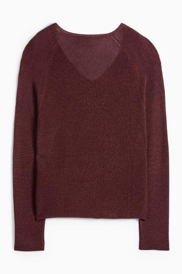 Dona - Jersei amb el coll en punta - bordeus