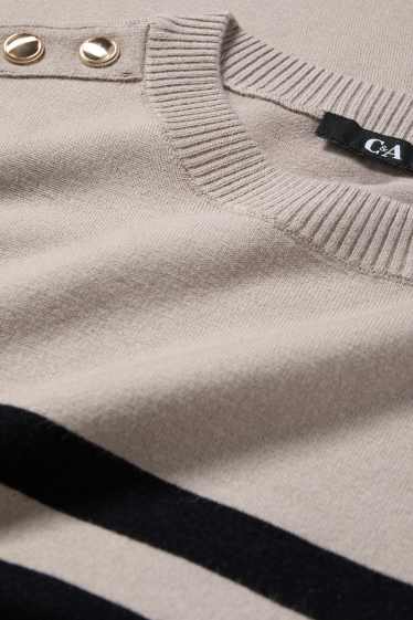 Femei - Pulover - cu dungi - negru / nej