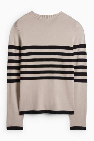 Femei - Pulover - cu dungi - negru / nej