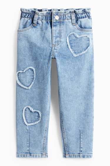 Kinder Mädchen - Herz - Relaxed Jeans - LYCRA® - helljeansblau