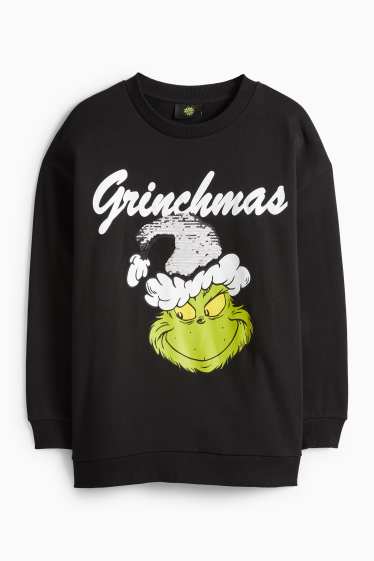 Femmes - Sweat de Noël - finition brillante - Le Grinch - bleu clair