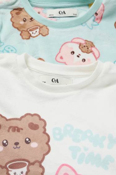 Děti - dívky - Multipack 2 ks - kawaii - zimní pyžamo - 4 díly - mátově zelená