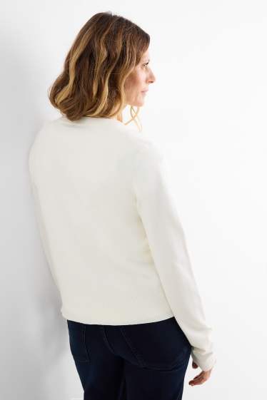 Femei - Cardigan tricotat - alb