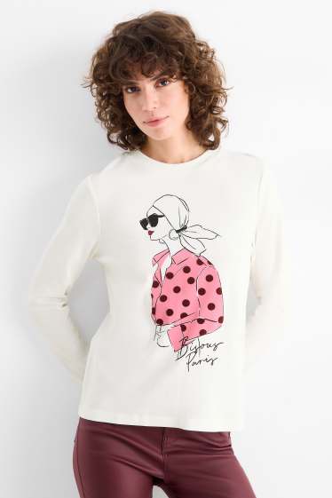 Dames - Longsleeve - regular fit - wit