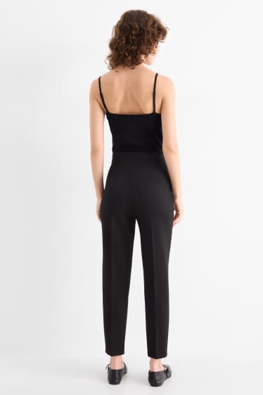 Femei - Pantaloni de stofă - talie înaltă - slim fit - negru