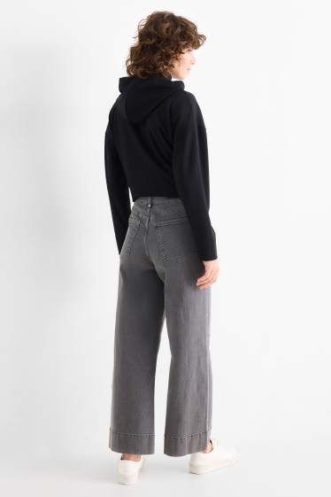 Dona - Crop Wide Leg Jeans - high waist - texà gris clar