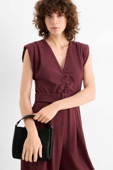 Damen - Kleiner Shopper mit abnehmbarem Taschengurt - schwarz