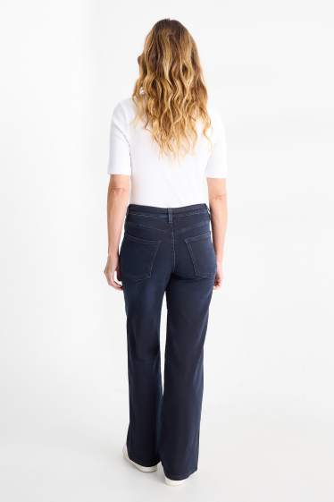 Dona - Texans wide leg - mid waist - LYCRA® - texà blau fosc