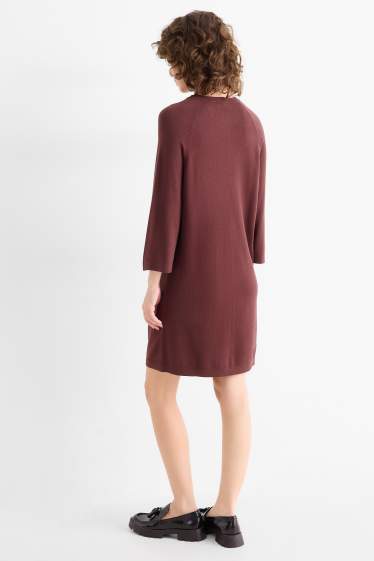 Dona - Vestit de punt - straight fit - bordeus