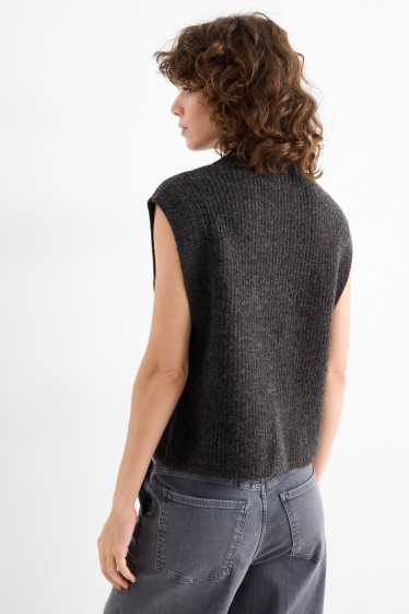 Femmes - Pullover sans manches - noir chiné