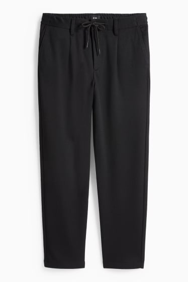 Pánské - Kalhoty chino - tapered fit - strukturované - černá