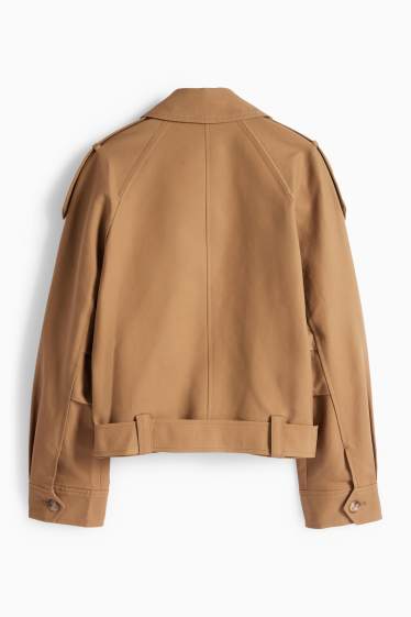 Dames - Jas met ceintuur - beige