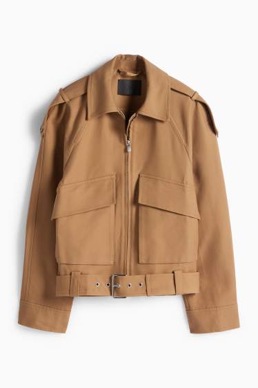 Dames - Jas met ceintuur - beige