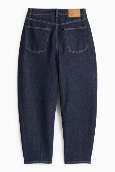 Dámské - Barrel jeans - high waist - džíny - tmavomodré