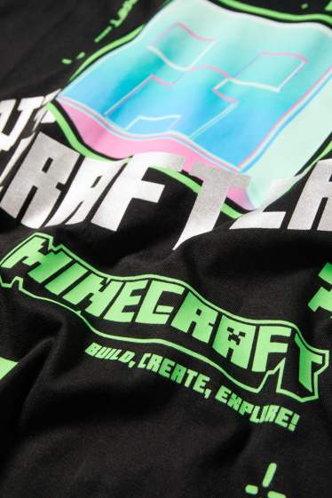 Enfants garçons - Minecraft - T-shirt - finition brillante - noir
