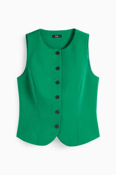 Dámské - Business vesta - se zúženým pasem - zelená