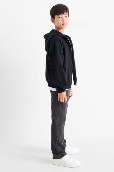 Děti - chlapci - Relaxed jeans - extra úzký pas - džíny - tmavošedé