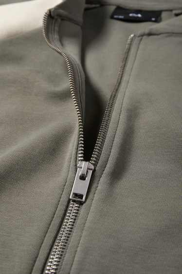 Bărbați - Hanorac cu fermoar - verde închis