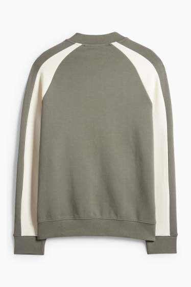 Bărbați - Hanorac cu fermoar - verde închis