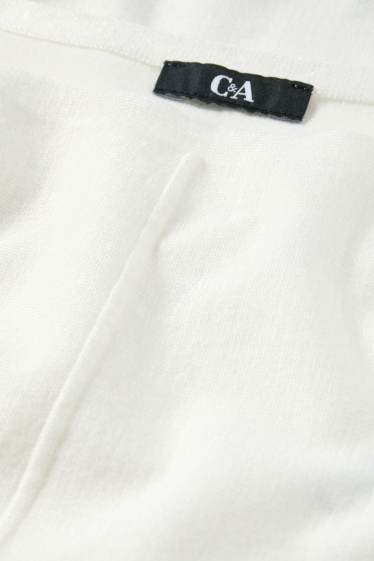 Dames - Fijn gebreide trui - crème wit