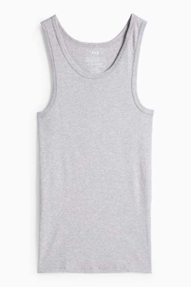 Home - Paquet de 3 - samarreta interior - canalé fi - gris clar jaspiat