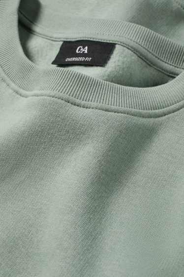 Bărbați - Bluză de molton supradimensionată - verde