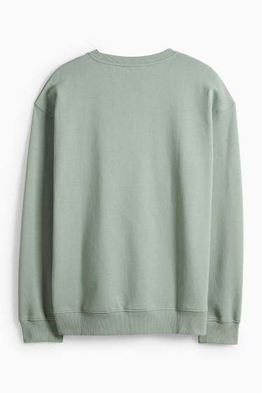 Bărbați - Bluză de molton supradimensionată - verde
