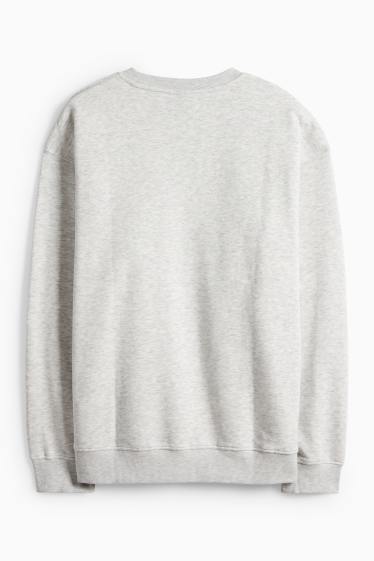 Pánské - Mikina - světle šedá-žíhaná