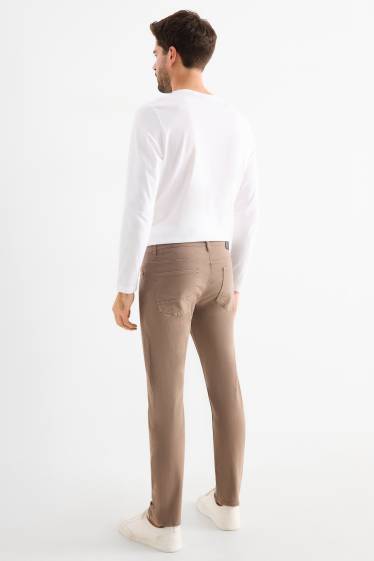 Hommes - Pantalon - slim fit - LYCRA® - marron
