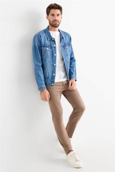 Hommes - Pantalon - slim fit - LYCRA® - marron